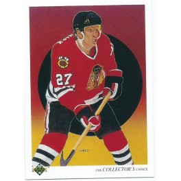 Chicago - Jeremy Roenick - Painted Checklist - 1990-91 Upper Deck
